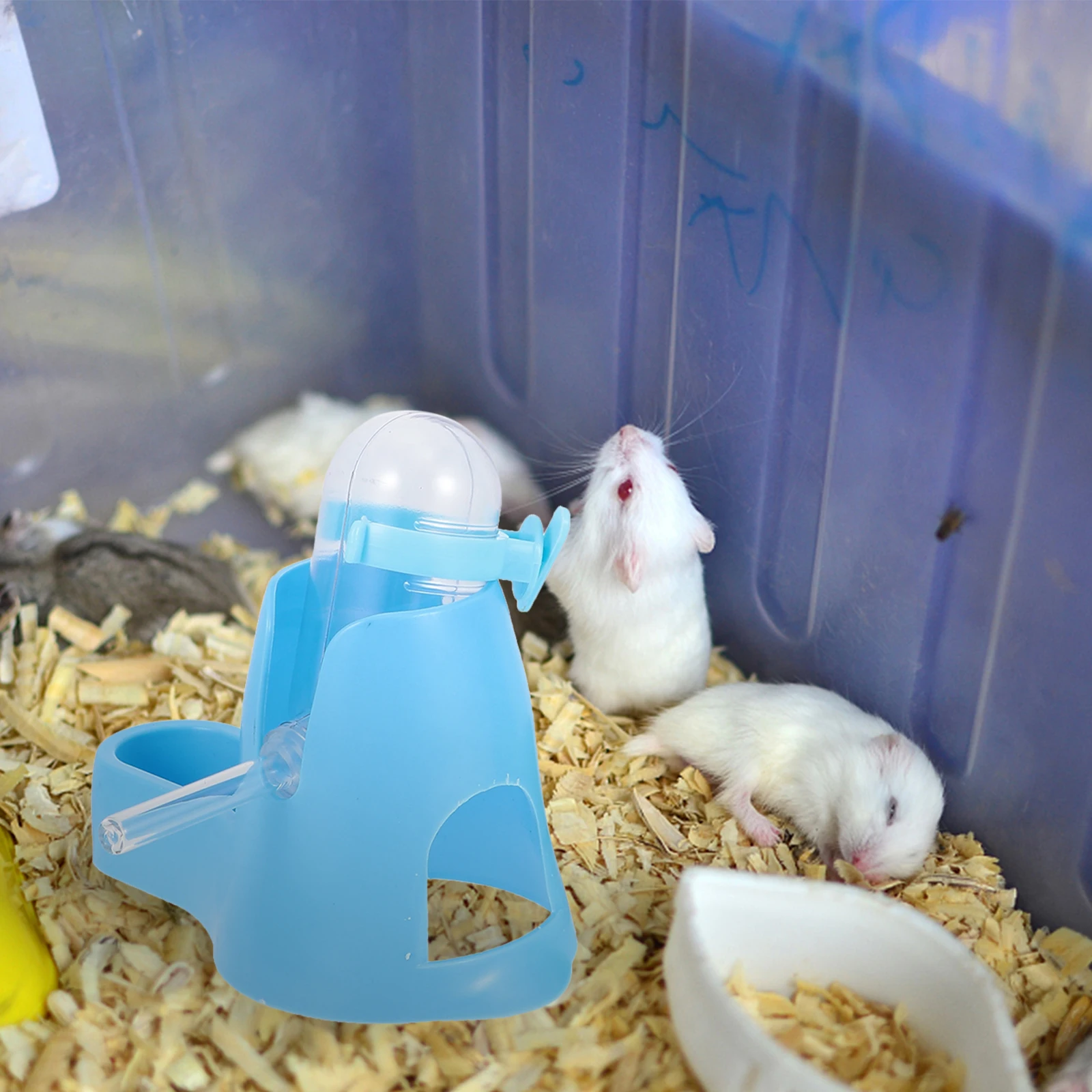 

2pcs Pet Water Bottle 60ml Automatic Drinkers for Small Animals Hamster Rabbit Guinea Pig Chinchilla Leakproof Durable Plastic