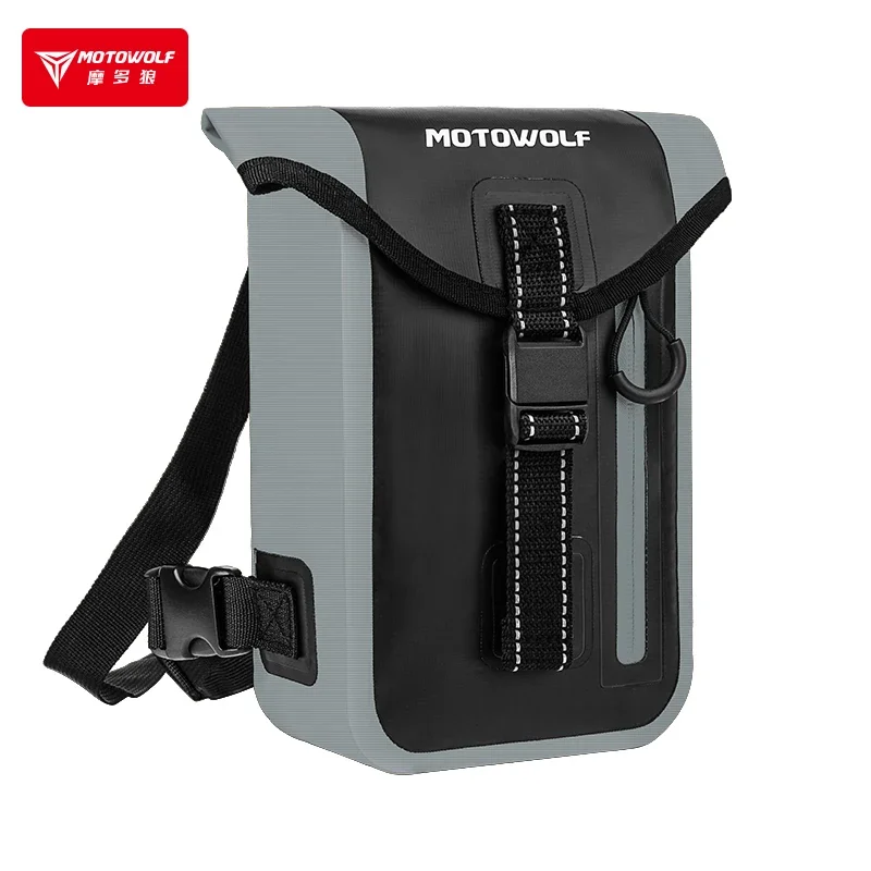 

2.5L MOTOWOLF Motorcycle Leg Bag Waterproof Reflective Motorcycle Bag Multi Functional Motorcycle Crossbody Waist Bag