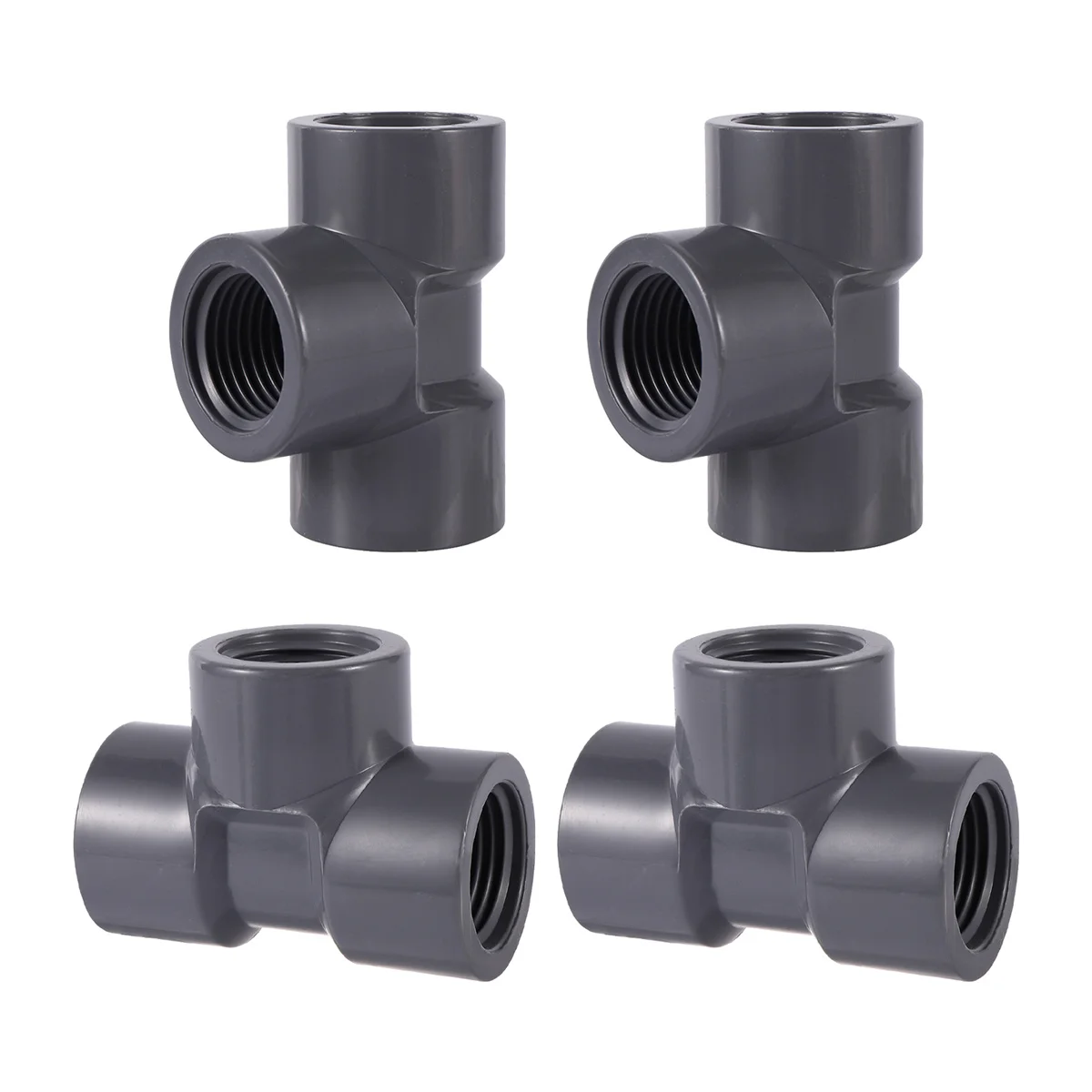 

1/2" 3/4" Female Thread Tee Connector PVC Water Supply Pipe 3-Way Adapter Home Water Plumb Joint Aquarium Tank Coupling Fittings