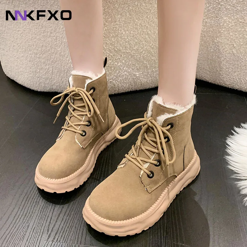 

2023 New Brand Designer Snow Boots Winter Short Plush Fur Warm Ankle Flat Shoes Casual Shoes Women Non-slip Shoes bc7326