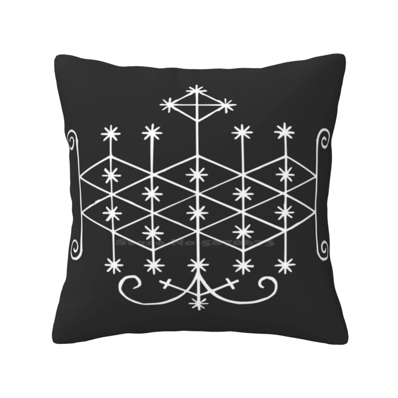 Ogun Veve Voodoo Warrior Loa Orisha Vodun Pillow Cover Hug Pillowcase Haitan Vodou Veve Ogun Voodoo Warrior Loa Orisha Vodun Atr