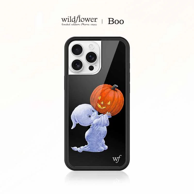 Wildflower Halloween Boo ack-O'-Lanterngift Phone Case for iPhone 16 15 14  13 12 17 Pro Max Plus Party Clown Little ghost Cover - AliExpress 202192403