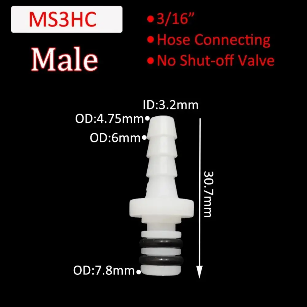 1Pcs Disconnect Fitting Coupling Hose Joint Tube Connector Quick Shut-Off Hose Barb Valved 3/16 1/4 Male Female Quick Coupler