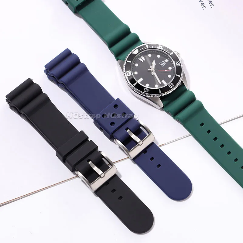 20 مللي متر 22 مللي متر ساعات سيليكون الفرقة المطاط مقاوم للماء الغوص حزام ل Seiko SKX007/009 العالمي سوار الإفراج السريع معصمه