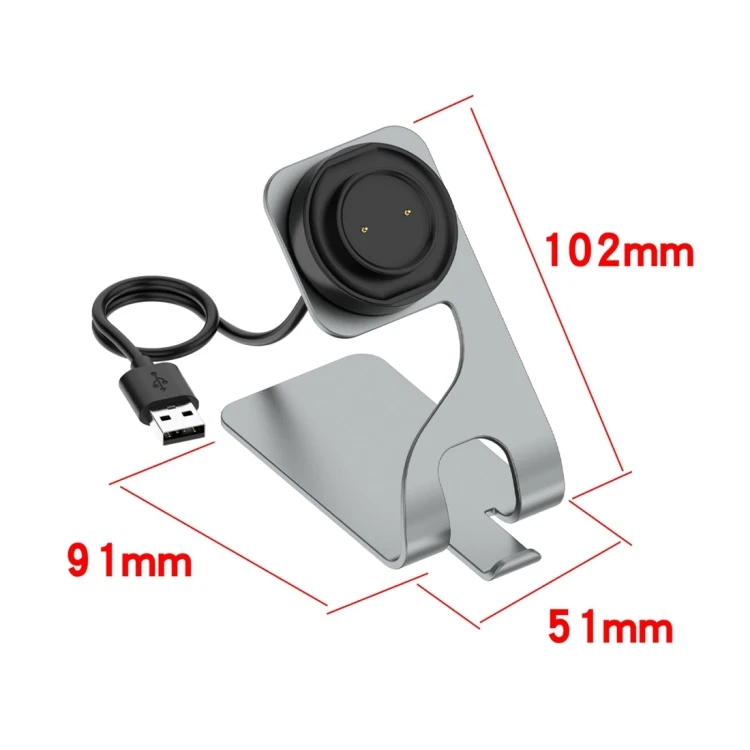 TJXL-For Amazfit Bip 5 Unity A2324 / Active Edge A2212 محمول بطول 1.5 متر حامل شاحن ساعة ذكية من سبائك الألومنيوم المغناطيسي #2