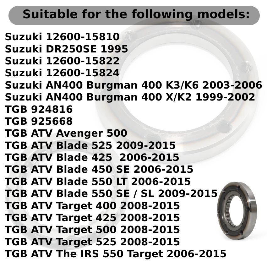Motorcycle One Way Starter Clutch Gear Assy 924816 Compatible with TGB ATV Avenger 500 & The IRS 550 Target 2006-2015