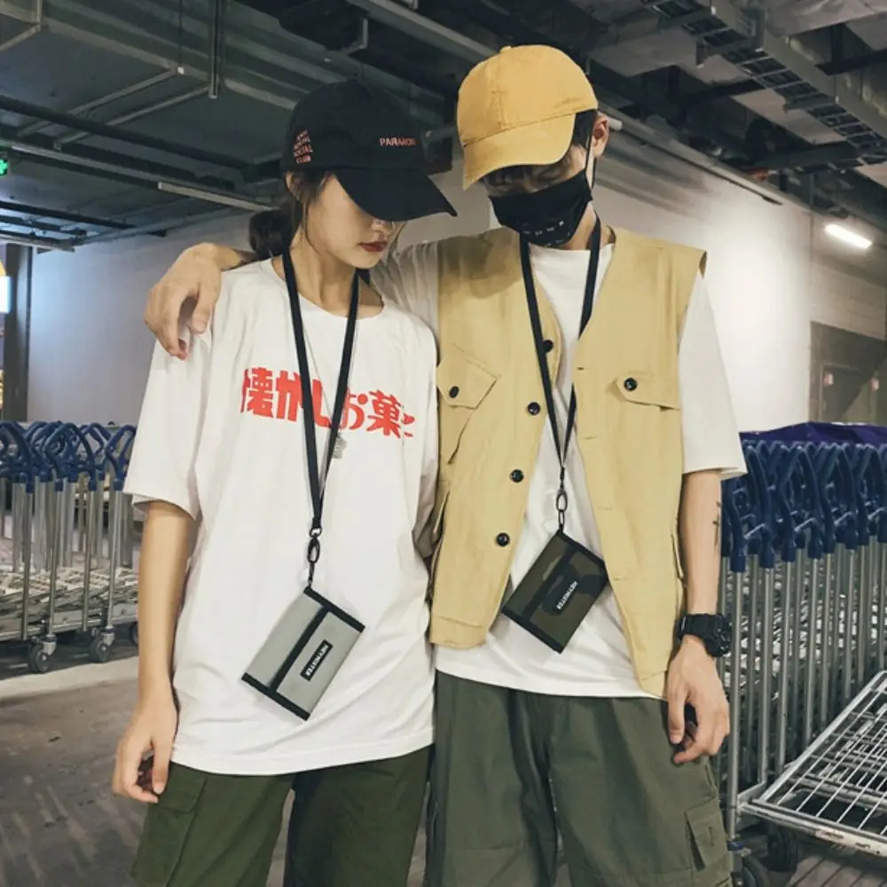 กระเป๋าเงินแบบพกพาแบบสบาย ๆน้ำหนักเบากระเป๋าใส่เหรียญป้องกันการสูญเสียพร้อมเชือกแขวนกระเป๋าถือผู้หญิง