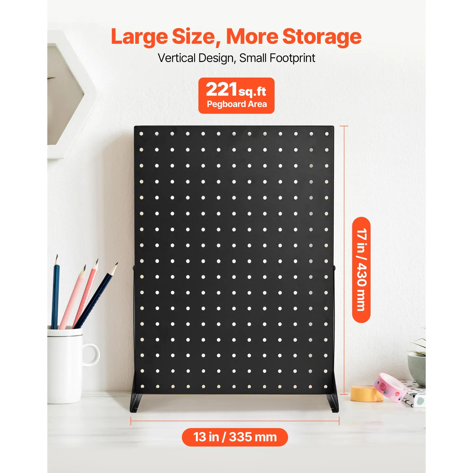 Pegboard Display Stand, 17 x 13 in Tabletop Pegboard Display Stand, Black (4 PCS), Accessories Rack Organizer, Thickened Cold-Rolled Steel Peg Board Panel for Grocery Retail Store Jewelry Shop