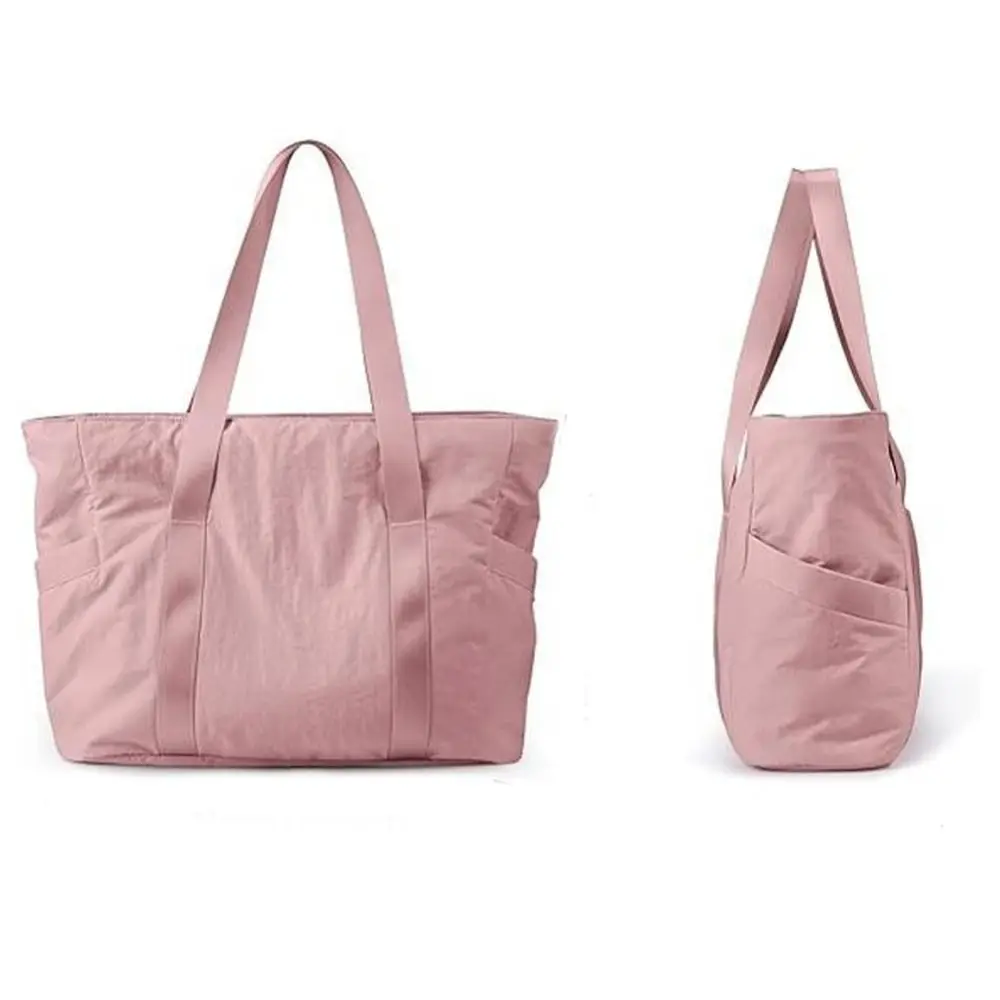 

Nylon Yoga Mat Bag with Yoga Mat Buckle Solid Color Gym Fitness Tote Bag Large Capacity Multi Pocket Travel Handbag Training