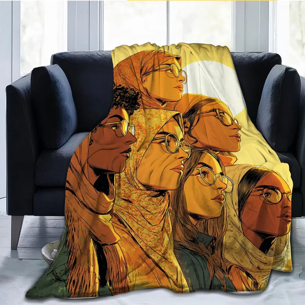 Women's Gathering Design Flannel printed blanket suitable for all seasons suitable for living room office sofa and travel