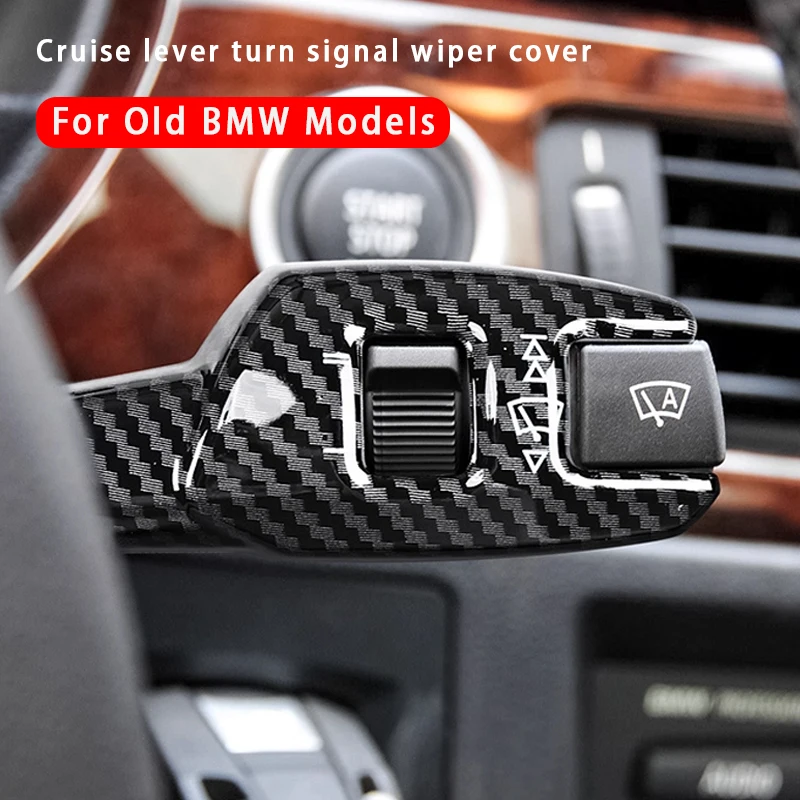 For BMW 3 4 5 6 7 Series X1X3X5X6 Car Turn Signal Wiper Lever Switch Cover Carbon Steering Steering Wheel Headlight Switch Trim