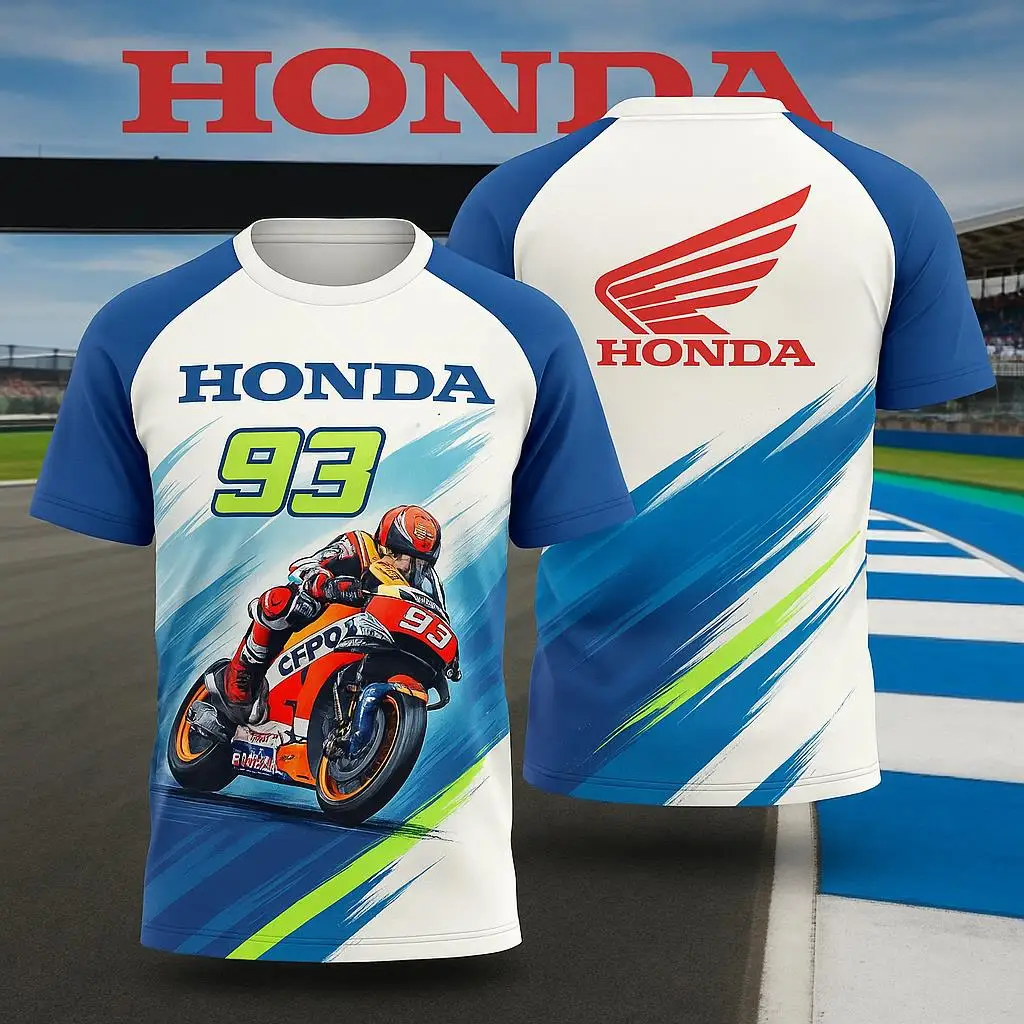 

Honda Breathable Motorcycle Racing T-shirt for Men Lightweight Quick Dry Short Sleeve Jersey Summer Moto Riding and Sportswear