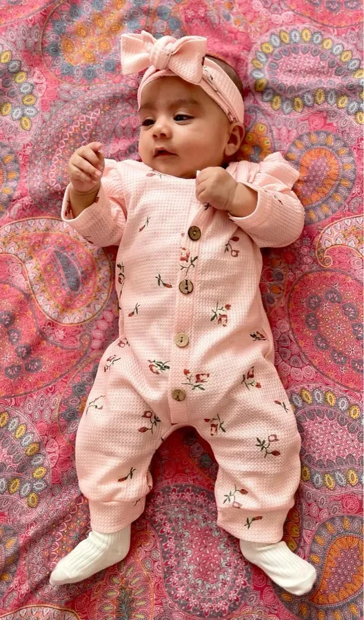 Casual Newborn Infant Baby Girl Romper Clothes Spring Autumn Long Sleeve Jumpsuit Playsuit Come with Headband Clothing for Girls