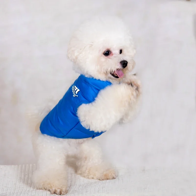 Pet Dog Clothes Double-sided Dressing Costume Winter Cotton Coat Stereo Logo Fleece Warm For Small Medium Dog Clothing French