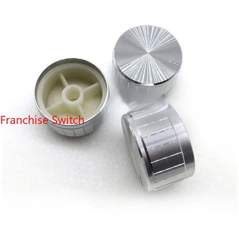 

10PCS WORKMANSHIP FINE ALUMINUM ALLOY POTENTIOMETER KNOB 30MM*17MM SILVER TANGENT BRIGHT EDGE FLOWER AXIS SWITCH CAP