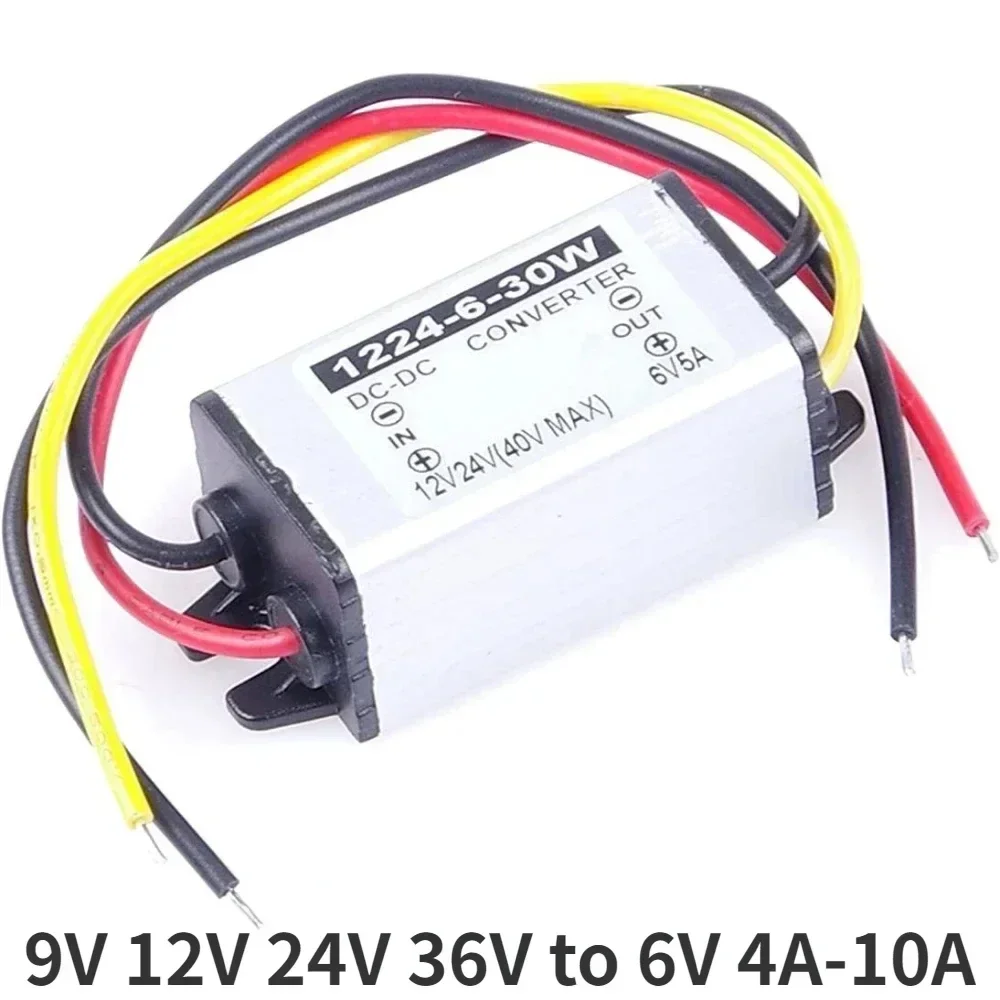 DC-DC 9V 12V 24V 36V to 6V 4A-10A Buck Power Converter Step Down Power Supply Waterproof 12V 24V to 6V 12 Volt to 6 Volt