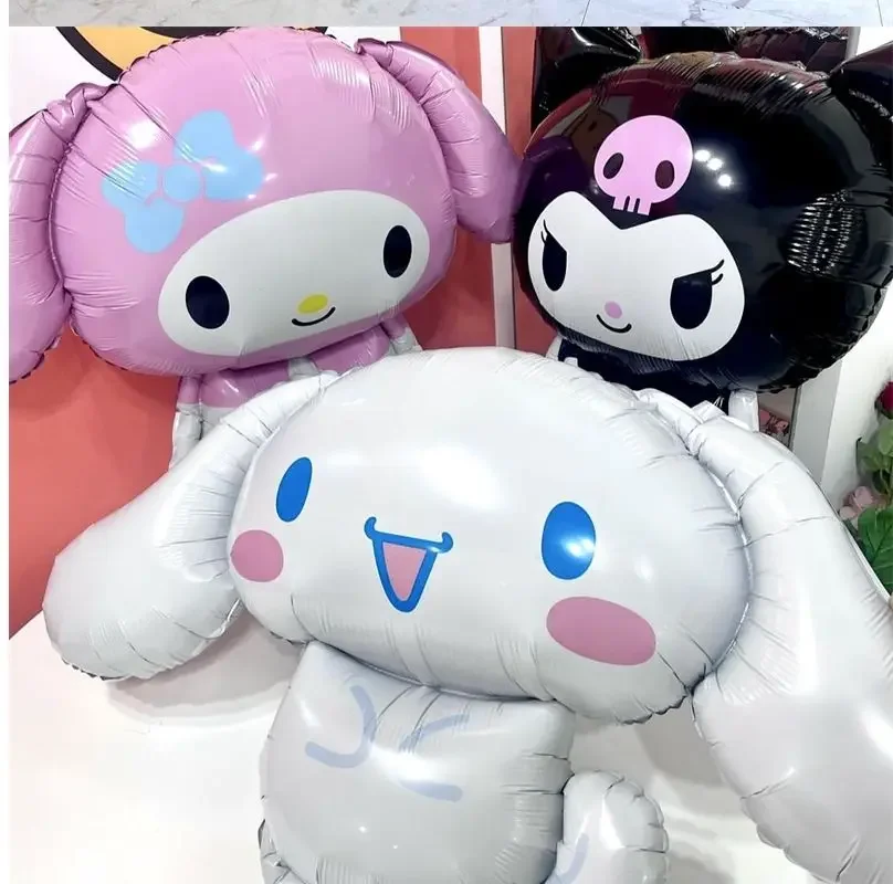 Large Kawaii Kuromi My Melody Cinnamoroll HelloKitlys Foil Balloons for Birthday Party Decorations Kids Girl Birthday Gifts