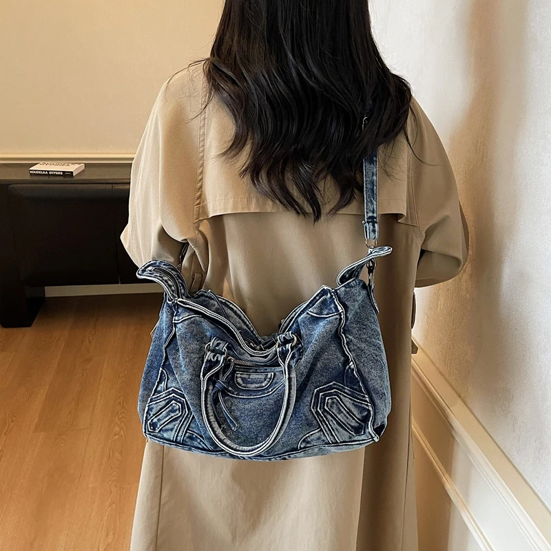 대용량 여성 데님 핸드백 토트백 고품질 여성용 솔리드  - Women Bags Jeans 리뷰 및 가격