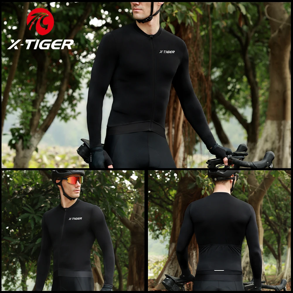 X-TIGER jaqueta masculina de inverno quente para ciclismo, camisa esportiva de lã para bicicleta mtb, camisa de ciclismo de manga comprida