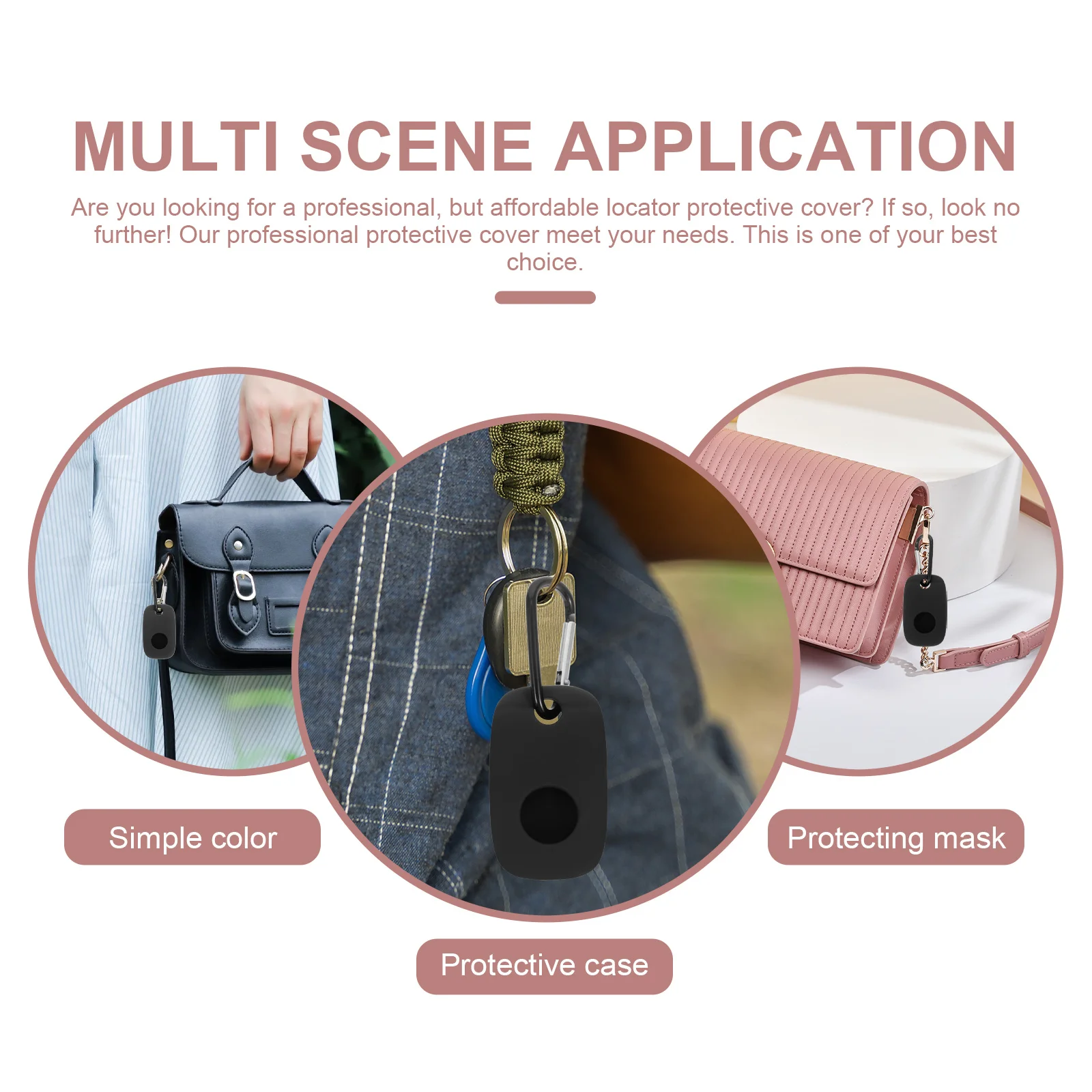 

2pcs Silicone Cover For Tracker Simple Durable Keychain Protective Case Accessory Device