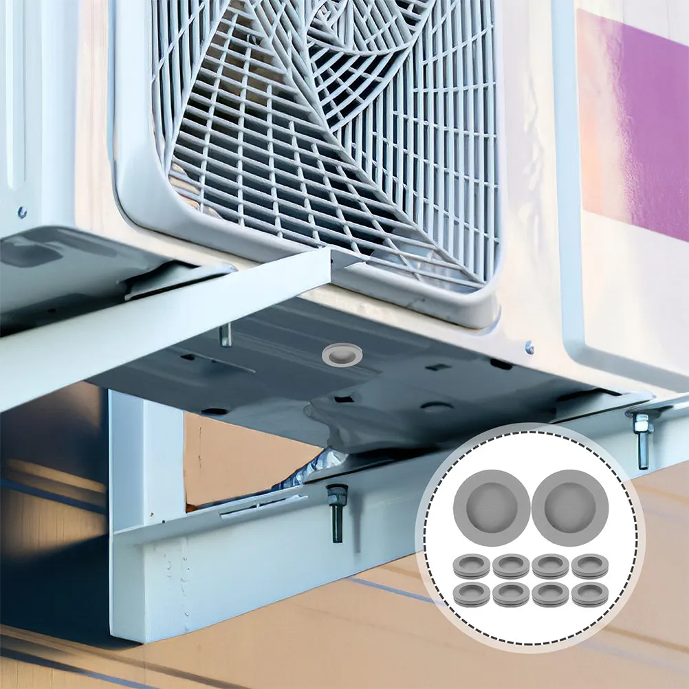 10Pcs Air Conditioner Drain Plug Soft Rubber Stopper for Ac Outdoor Unit Drain Hole Leak Prevention Universal Fit Easy Install