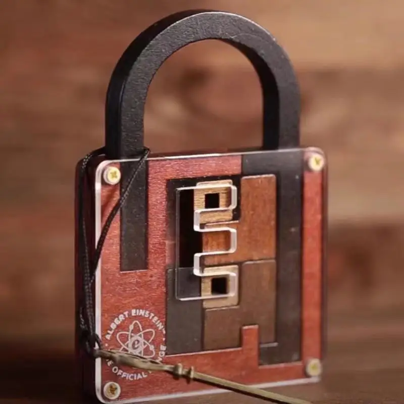 High Difficulty Puzzle Maze Brain Unlocking Level IQ Lock Puzzle Classic Wooden Brainteaser Puzzles Game for Adults