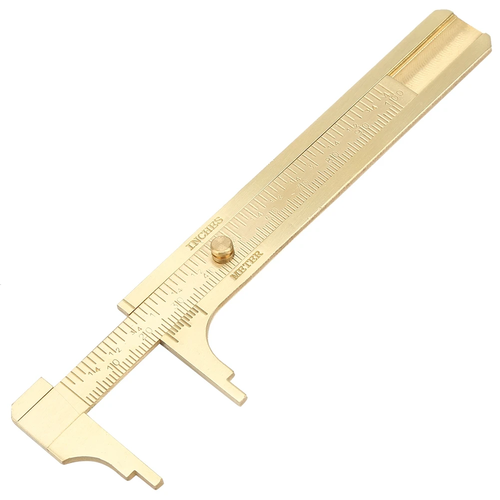 Double Scale Vernier Caliper Portable Brass Sliding Caliper Gauge Ruler Measuring Tool