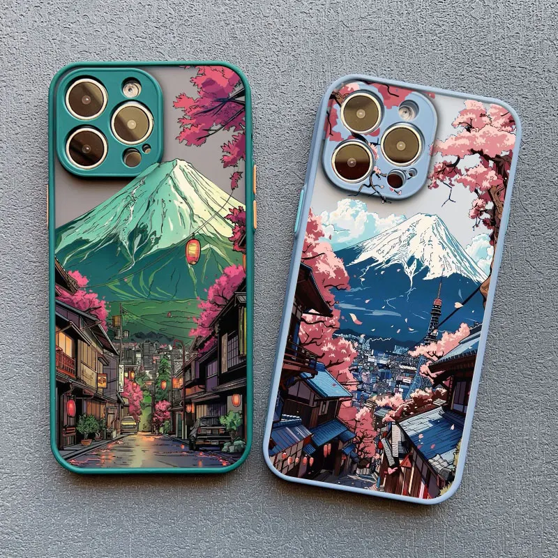 Japanische Mount Fuji Scenic Area Handyhülle für iPhone 16 17 14 Pro Max Plus 13 12 11 Mini 15 Pro Max XR XS X Rückseitenabdeckungen – Detail 7