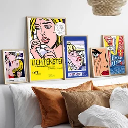 Abstract Pop Roy Lichtenstein Movie Sticky Posters Retro Kraft Paper Sticker DIY Room Bar Cafe Aesthetic Art Wall Painting