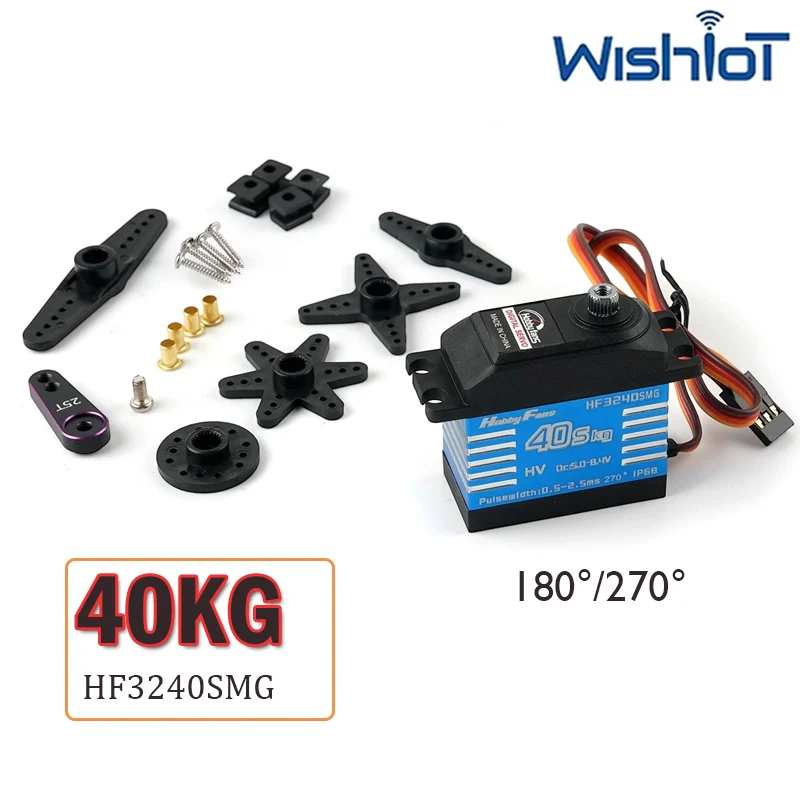 

40KG HF3240SMG Digital Servo Brushless Motor 180/270 Degrees Adjustable Angle Metal Gear Servos Toy Parts for RC Car/Robot Model
