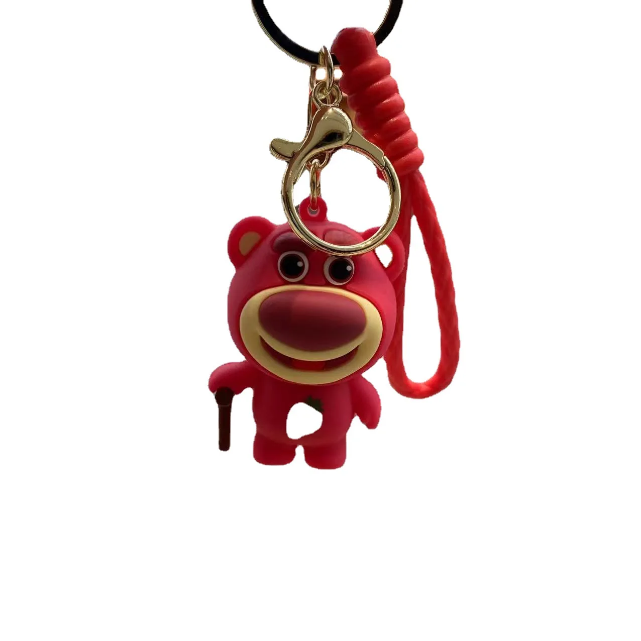 Toy Story Buzz Lightyear Plush Keychain Strawberry Bear Three Eyed Monster Doll Pendant Backpack Charm Exquisite Collectible view 4