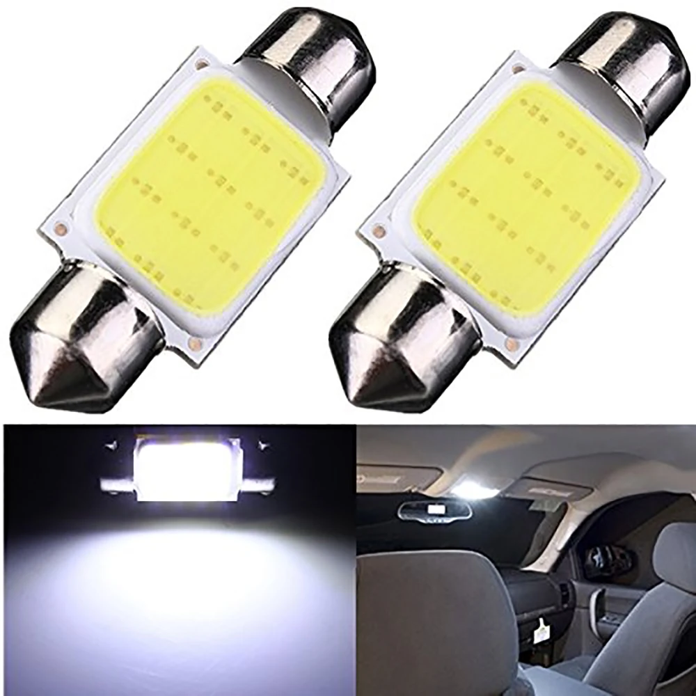1 PCS C5W C10W Car Auto Festoon LED Bulbs COB 12V White Car Interior Dome Reading License Plate Lights 31mm 36mm 39mm 41mm