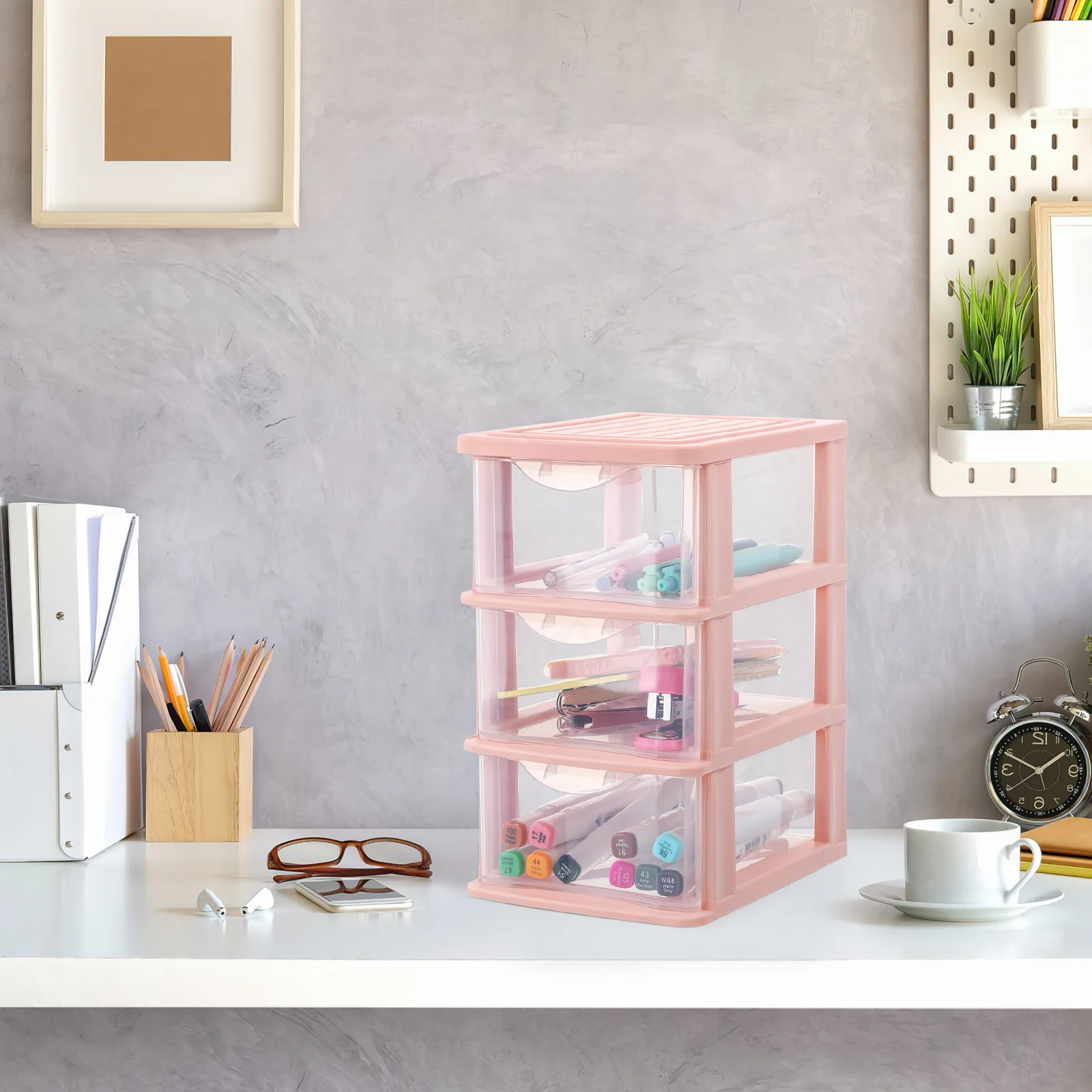 

1Pcs Transparent Drawer Storage Cabinet Multilayer Desktop Box for Makeup Organization Storage Container Sundries