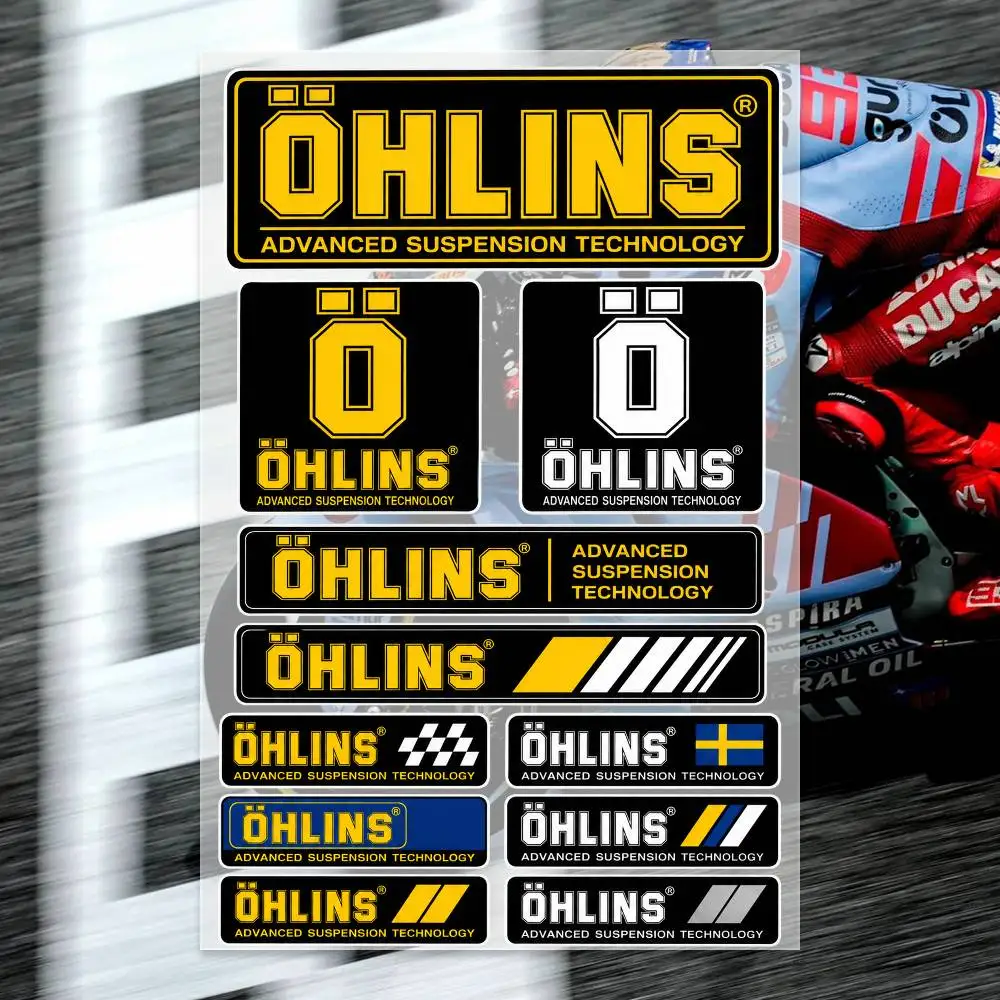 O-Ohlins Stickers Moto Sticker Auto Body Bumper Windows Motorcycle Laptop Walls Vinyl Decal Car Tuning Accessories