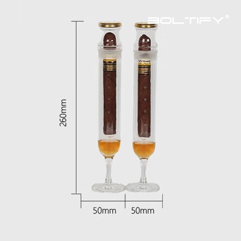 BOLTIFY Cigar Incense Humidor Tube Glass Cigar Fragrance Enhancement Tube Cigar Whisky Infuser Tube With a hygrometer view 5