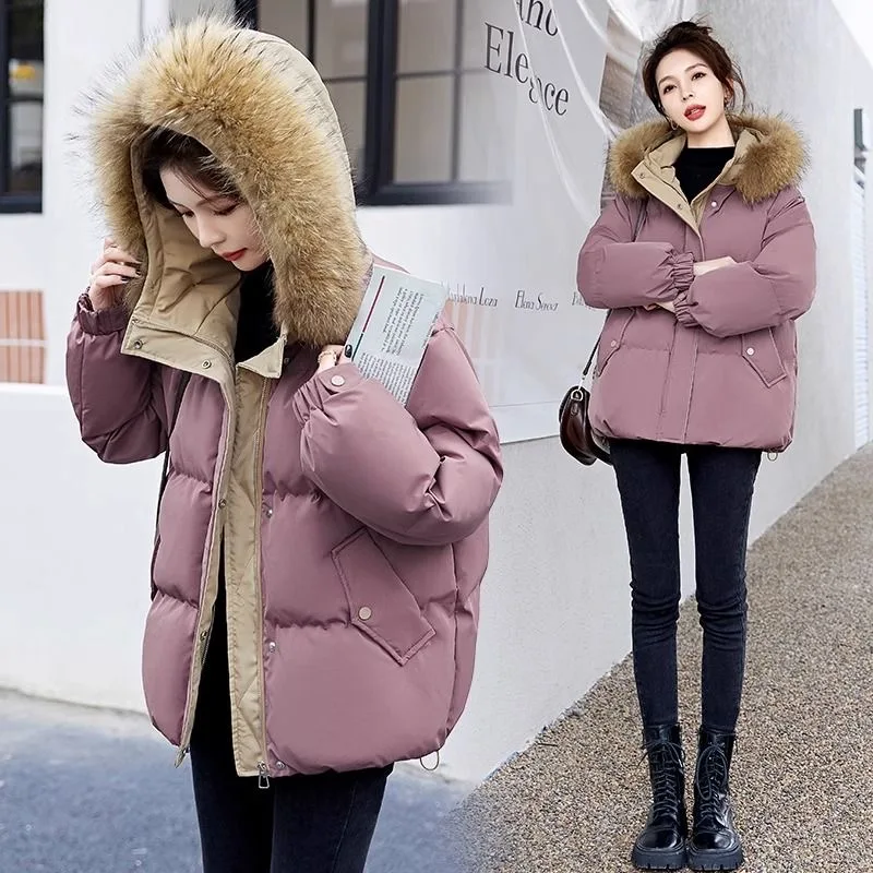 Winter Loose Hooded Cotton Coats Tops Snow Wear Warm Chaqueta Casual Elegant Jaqueta Abrigo Korea Fashion Women Jackets Casaco