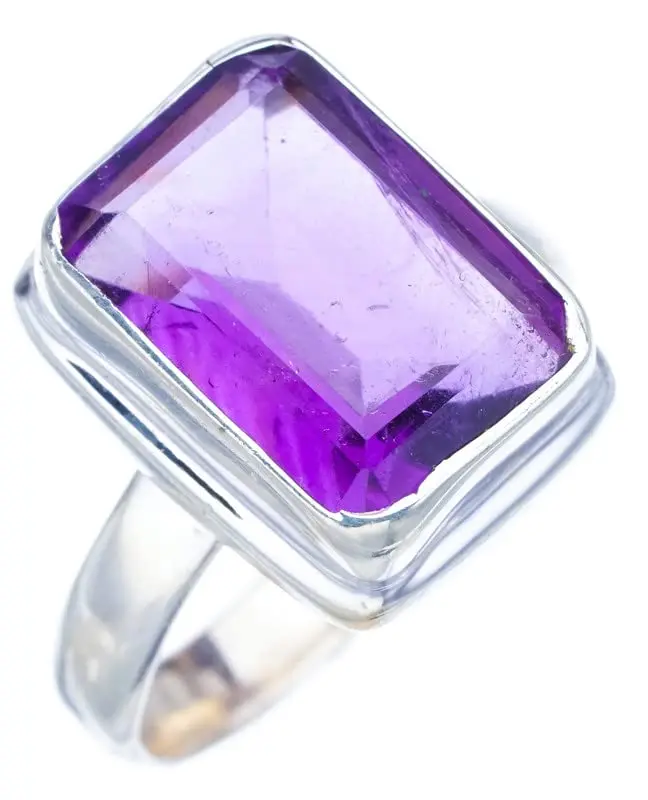 

StarGems® Natural Amethyst Handmade 925 Sterling Silver Ring 7.75 F2829