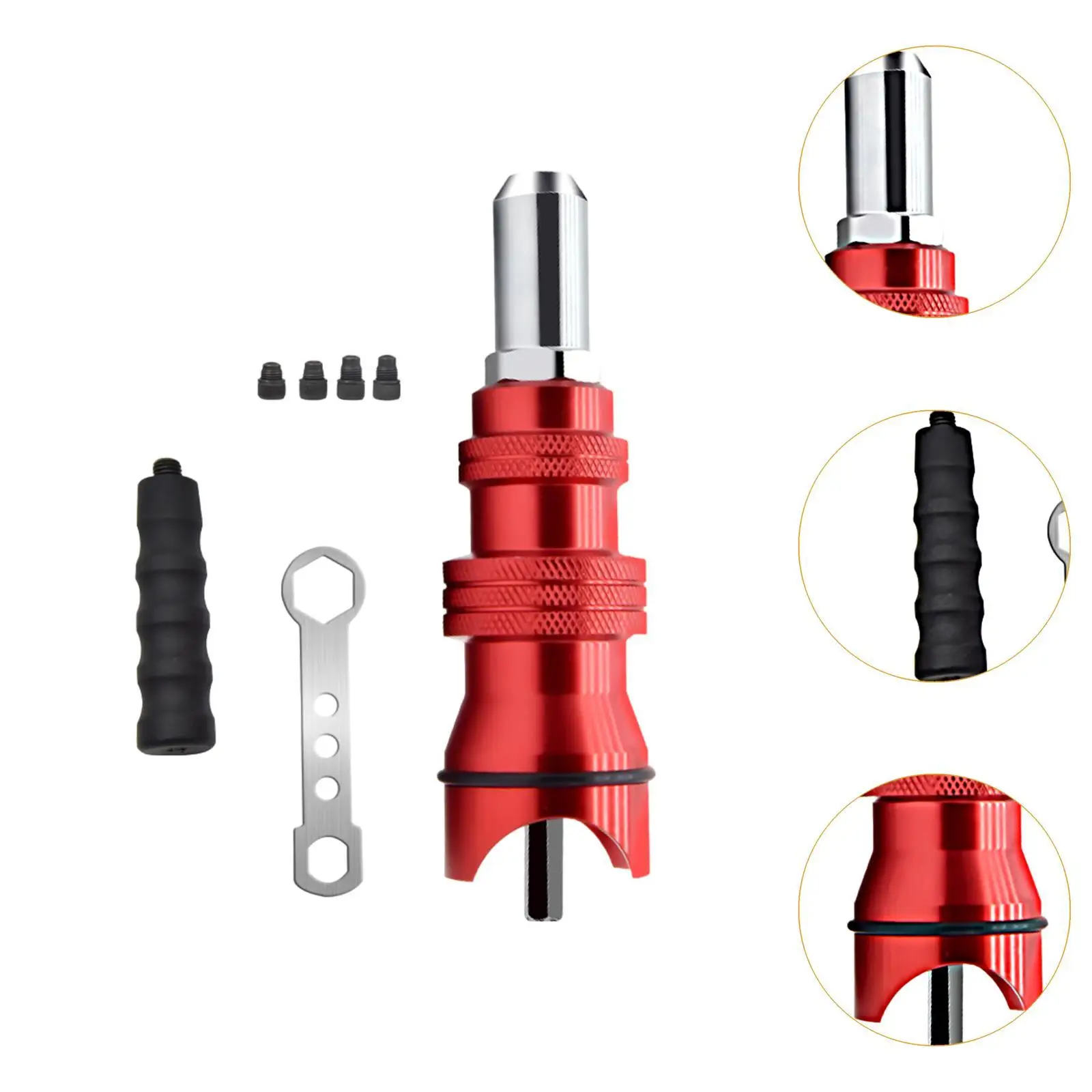 Cordless Drill Electric Rivet Adapter Professional with Interchangeable Rivet Heads for Building Home Cars Instruments Furniture