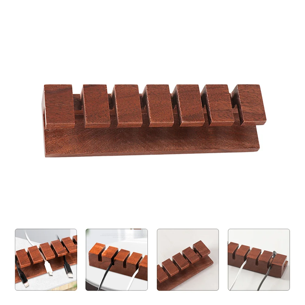 

1Pcs Cable Organizer Clip Natural Wood Cable Holder Adhesive Protection for Computer USB Network Wire Organizer System Home