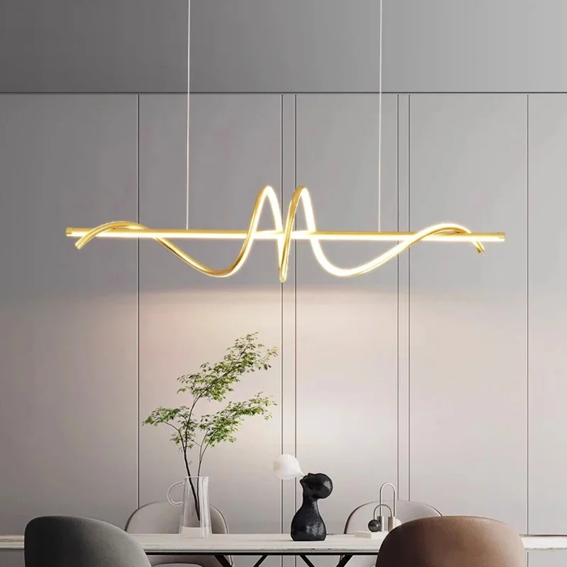 

AiPaiTe Modern Led Chandelier for Kitchen Dining table Bar Office Coffee Restaurant Black/Gold Long Pendant Lights