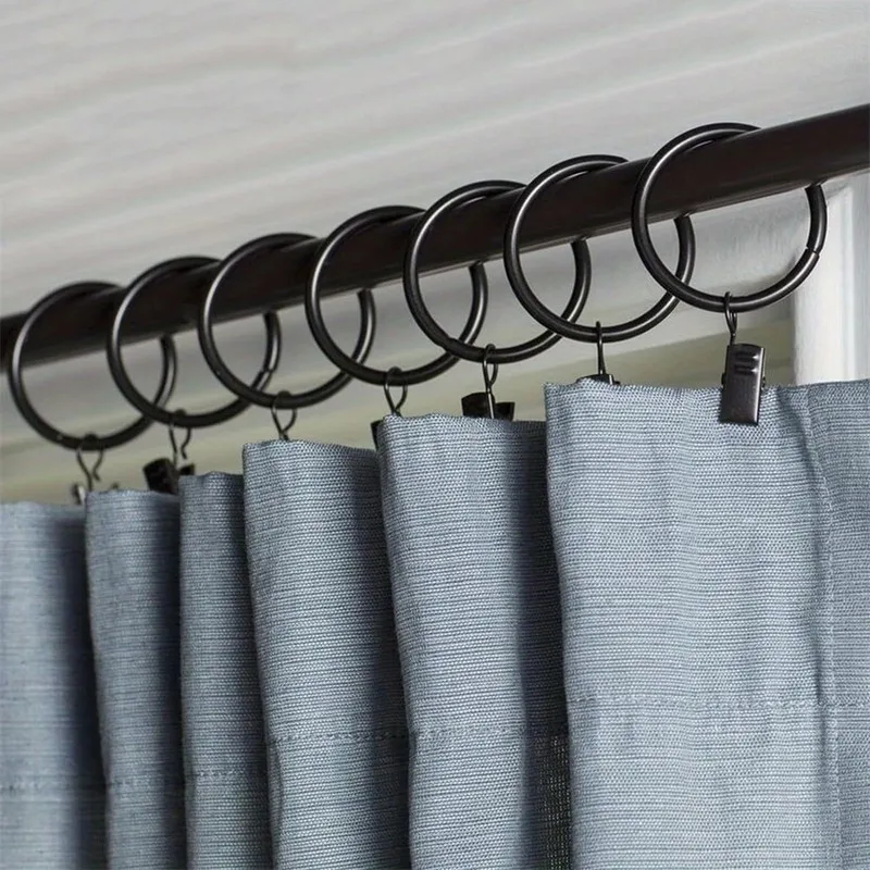 61 pcs 25mm Metal Curtain Hanger Rings with Easy Slide On Rod, ideal for Bathroom Shower Panels and Home Decoration Hanging view 6