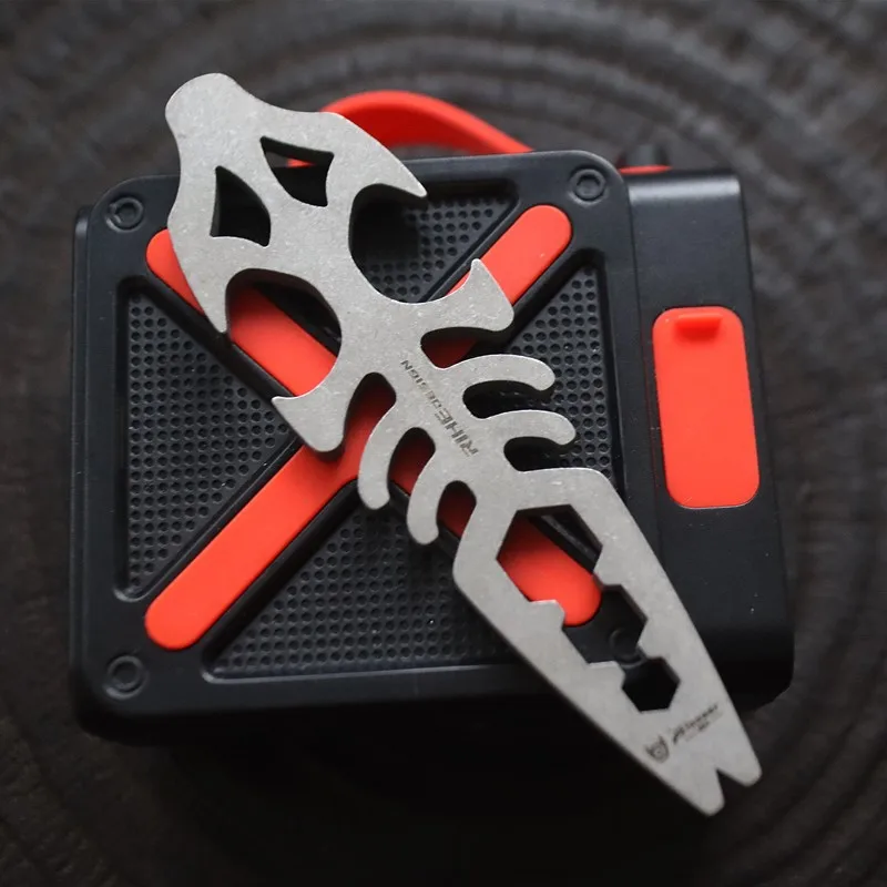 TC4 Titanium Alloy Small Lever Key Buckle Bottler Wrench Solve EDC Pocket Tool