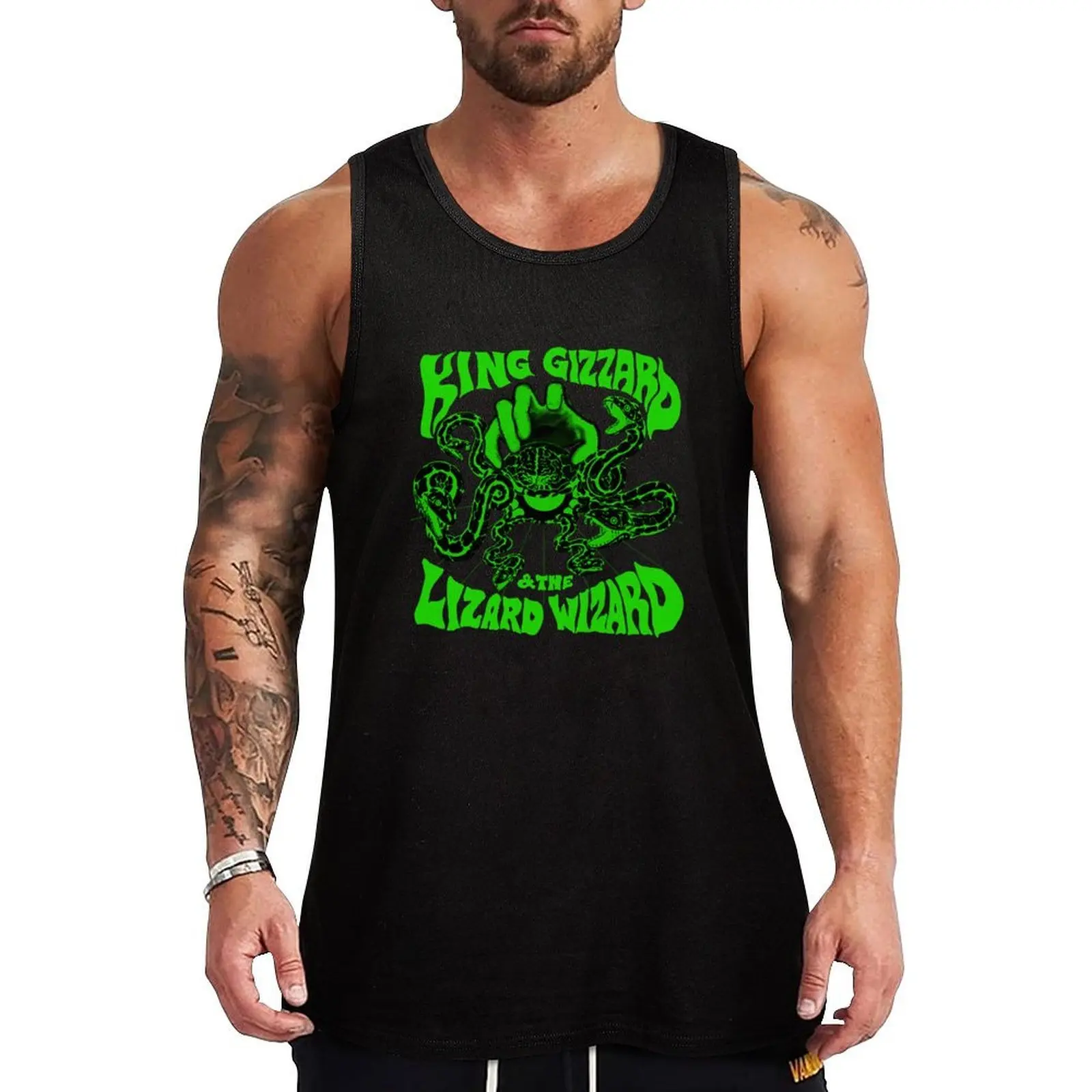 Gizzverse Green Tank Top Street Hip Hop Tank Top Casual Sleeveless Wear
