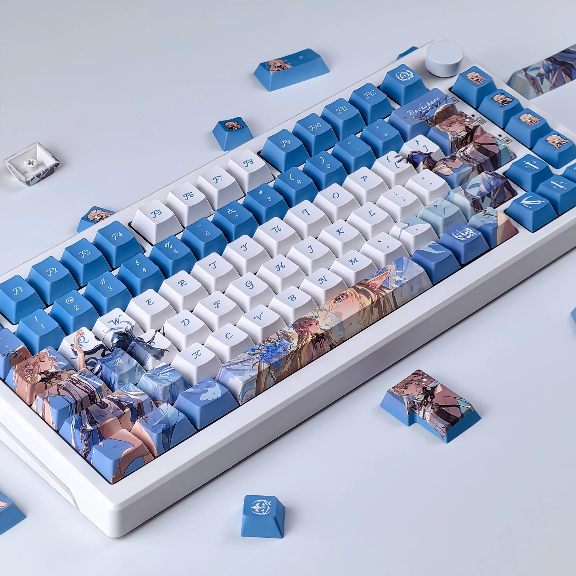Wuthering Waves Keycap PBT Cherry Profile Cartoon Anime Game Character Cartethyia Zani IUNO Keycaps for Mechanical Keyboard