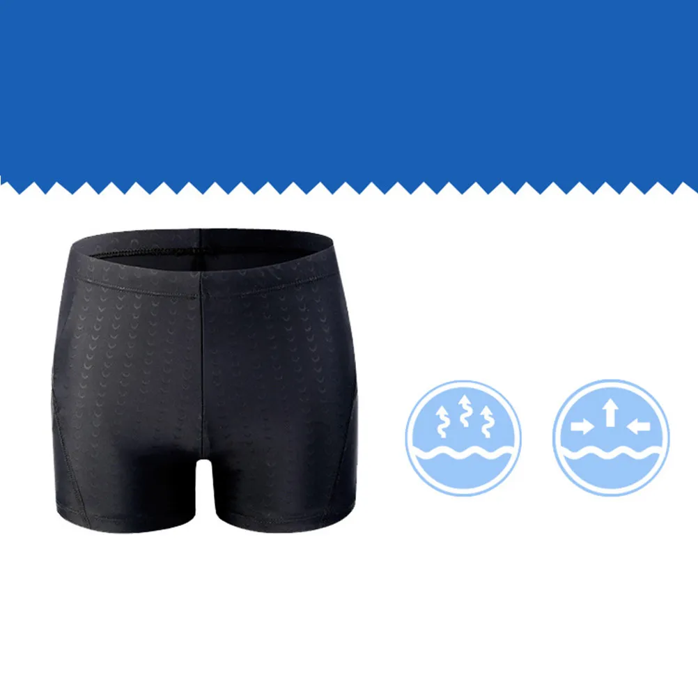 Swimming Set Men Large Size Black High Elastic Waterproof Trunks with Swim Hat Tropical Beach Pool Wear