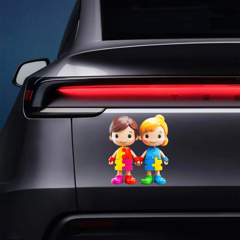 Car Stickers And Decals, Vinyl Decals, Cartoon Couple Holding Hands, Automotive Decals, Funny Bumper Stickers(1pc)