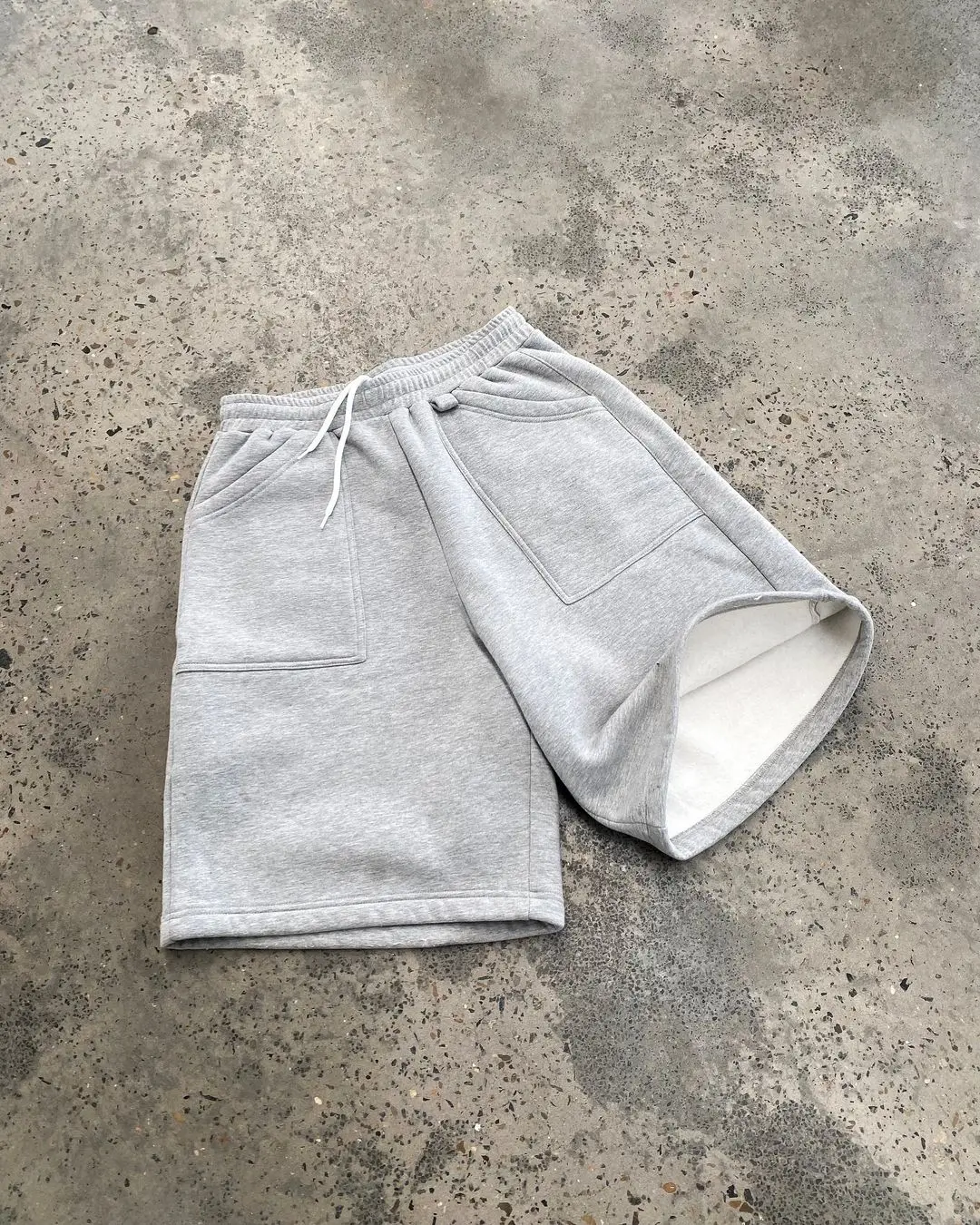 Harajuku Fashion Casual Shorts Mens Solid Color Cotton Elastic Waist Sweatpants Street New Basketball Sports Shorts Streetwear