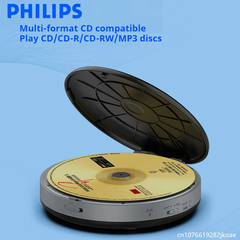 Philips EXP5108 Portable CD Player Wireless Bluetooth USB TF MP3 CD-R RW Repeat Recorder Stereo Speaker for Study Sports Travel