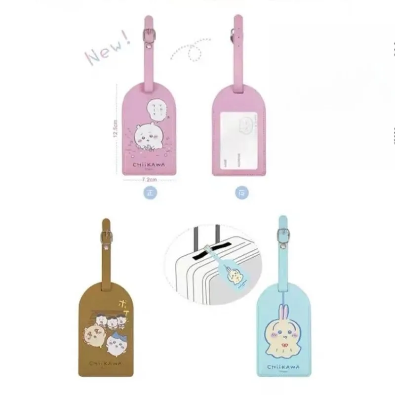 Chiikawaed Cute Creative Travel Boarding Pass Style Luggage Tag Suitcase ID Name Label Anti-lost Baggage Tag Decorative Travel