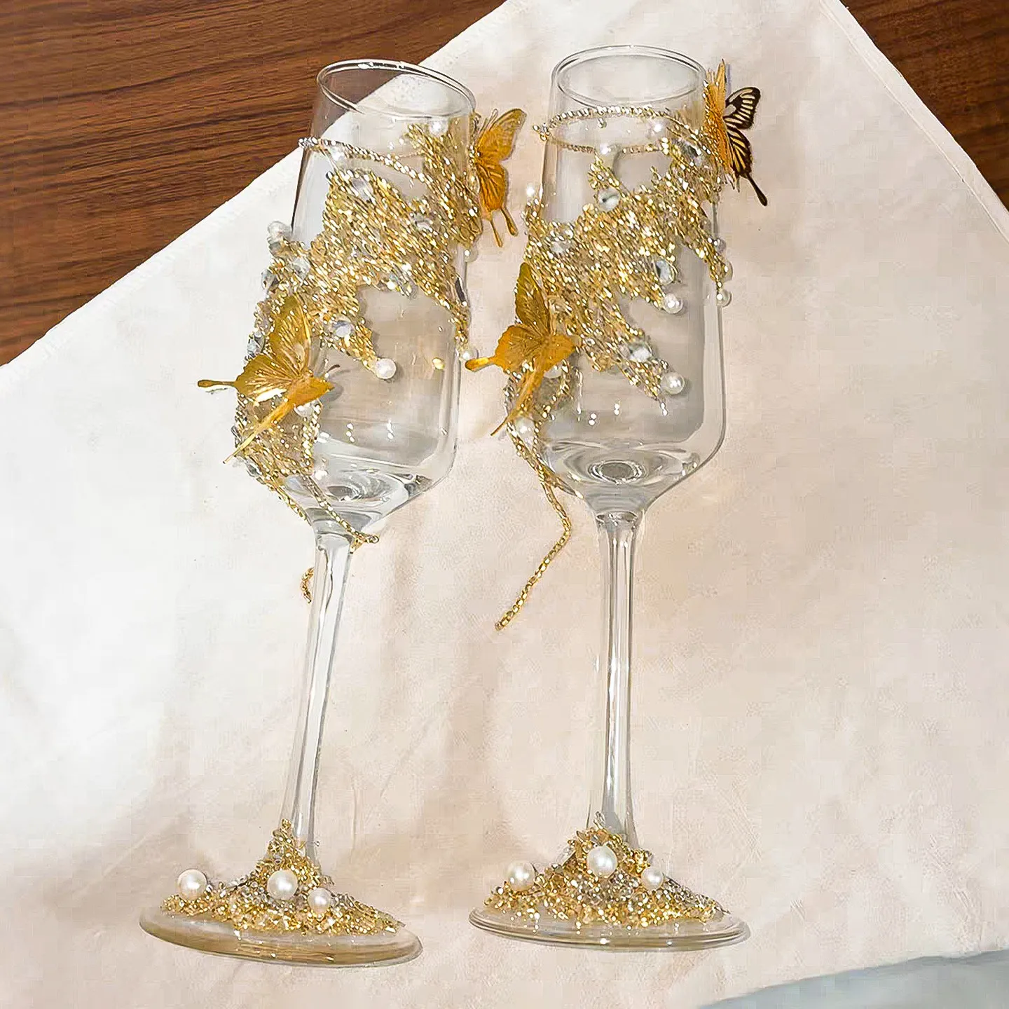 Newcomer wedding toast cup DIY pair of goblets Material package Premium handmade bridal gift Wedding gift